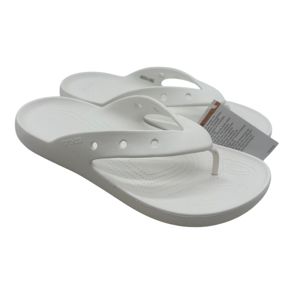 Crocs Classic Flip Flop V2 Sandals Men's Size 12 White Summer Shoes 209402-100
